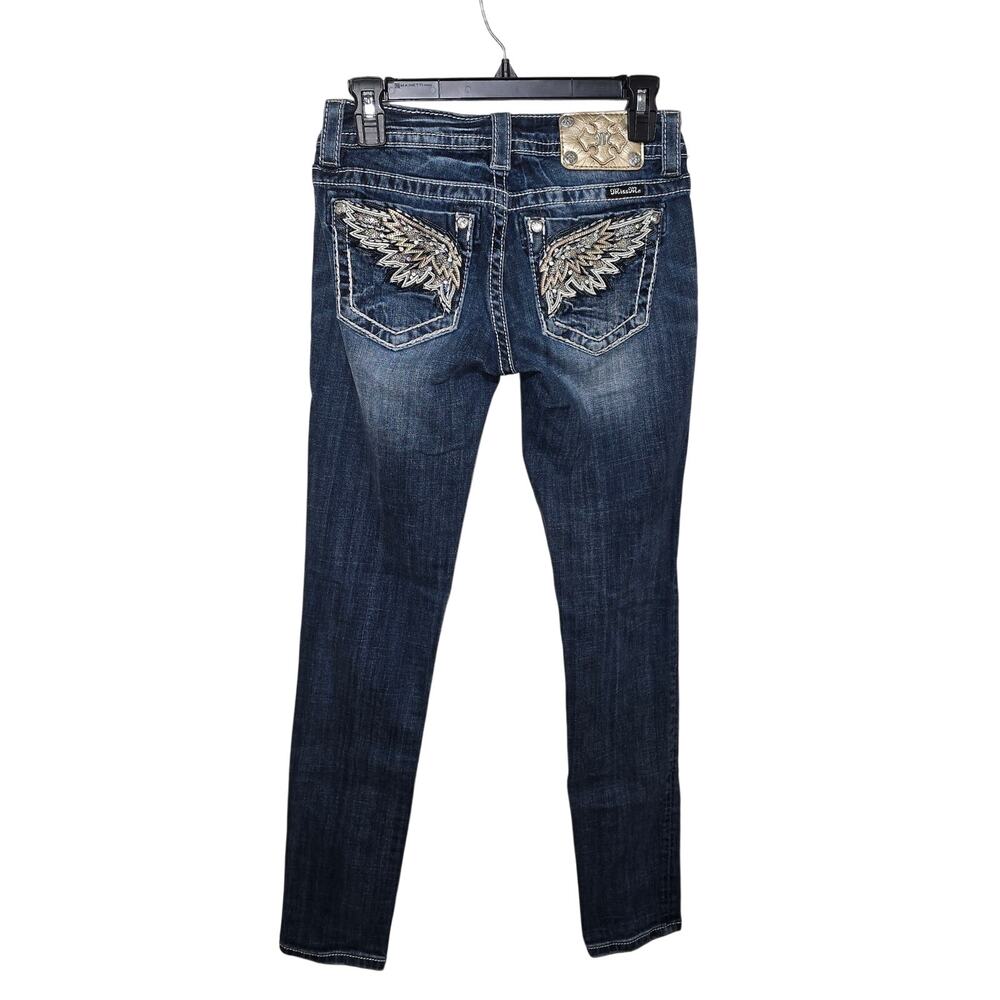 Miss Me Size 26 Signature Skinny Low Rise Jeans Y2K 2000s Retro Embellished - Picture 3 of 8